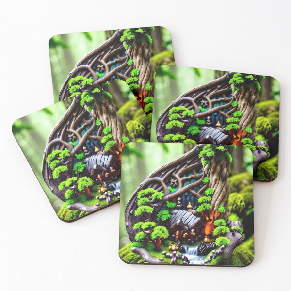 Item preview, A detailed beautiful lush Fairycore Elf forest designed and sold by PixieDustAIArt.