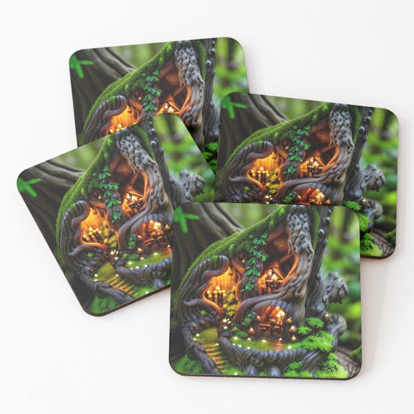 Item preview, A detailed beautiful lush Fairycore Elf forest designed and sold by PixieDustAIArt.