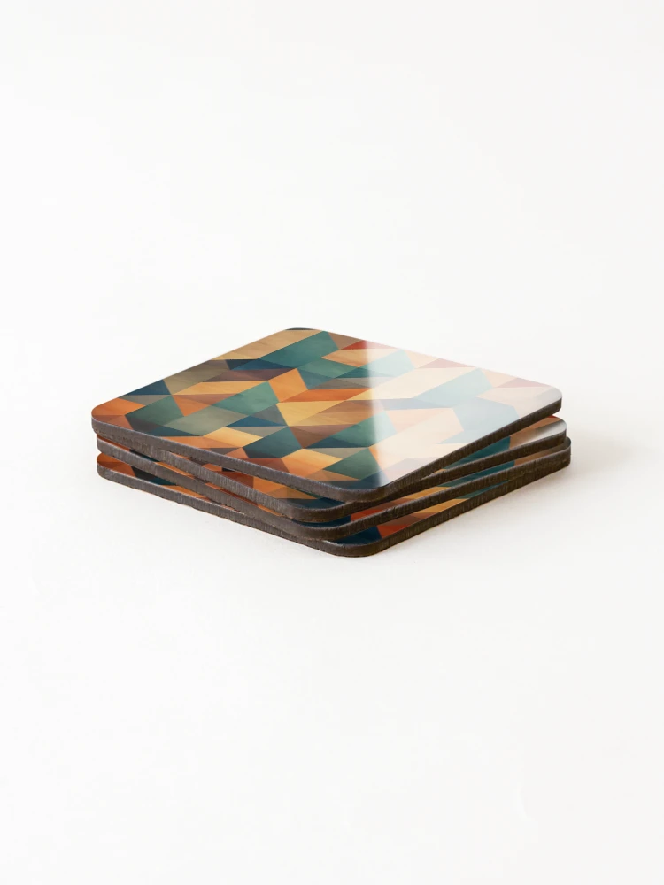 Thumbnail 4 of 5, Coasters (Set of 4), Geometric Harmony - Dynamic Pattern Design designed and sold by InTrendSick.