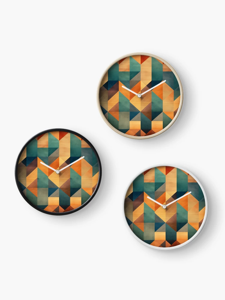 Thumbnail 3 of 4, Clock, Geometric Harmony - Dynamic Pattern Design designed and sold by InTrendSick.