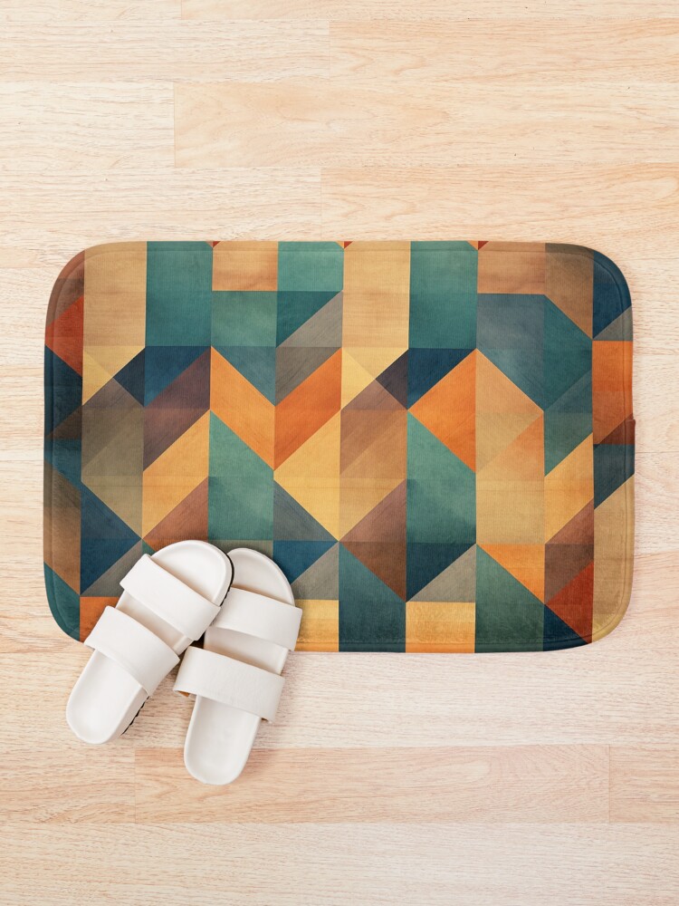 Thumbnail 1 of 6, Bath Mat, Geometric Harmony - Dynamic Pattern Design designed and sold by InTrendSick.