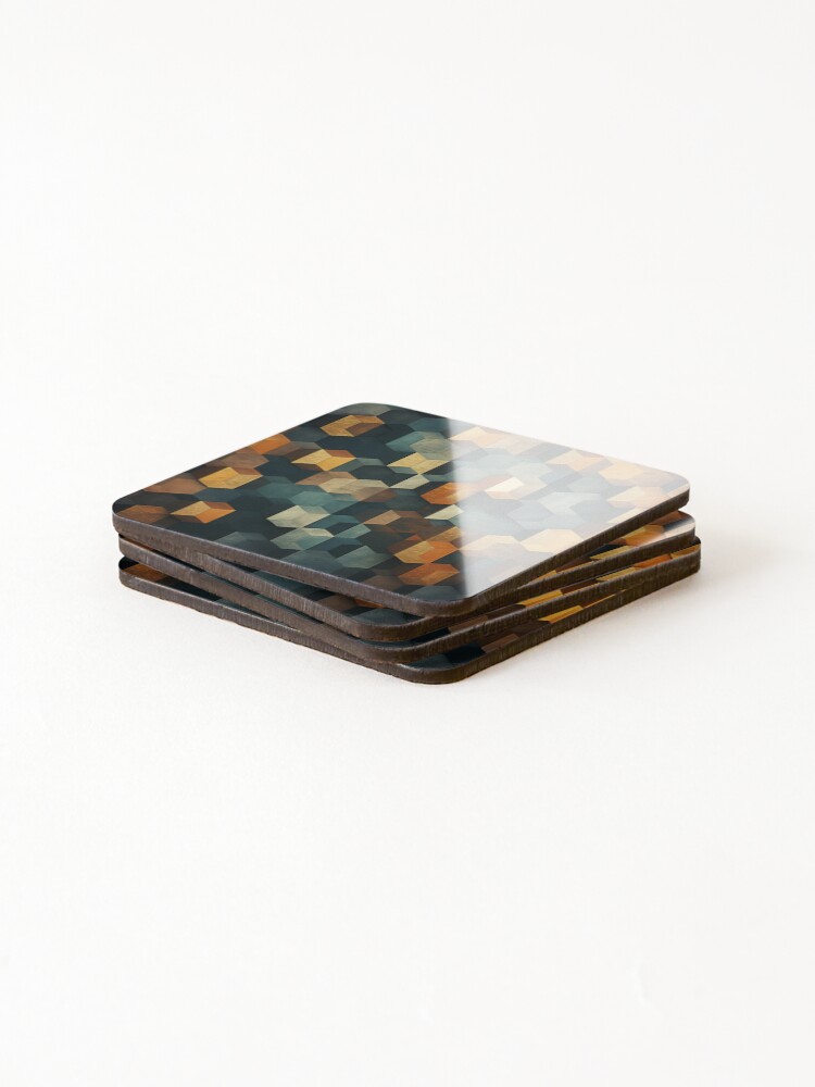 Thumbnail 4 of 5, Coasters (Set of 4), Geometric Harmony - Dynamic Pattern Design designed and sold by InTrendSick.