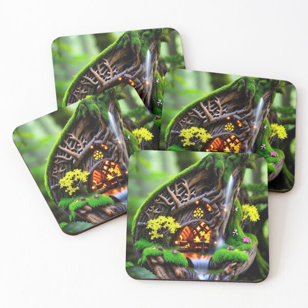 Item preview, A detailed beautiful lush Fairycore Elf forest designed and sold by PixieDustAIArt.