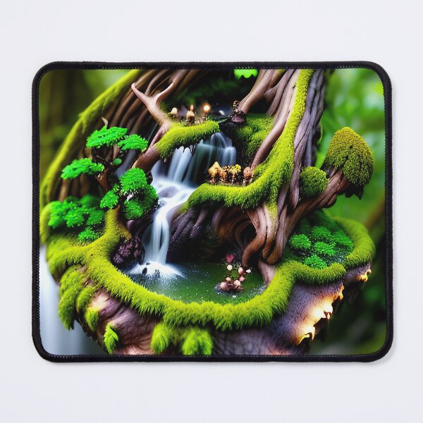 Item preview, A detailed beautiful lush Fairycore Elf forest designed and sold by PixieDustAIArt.