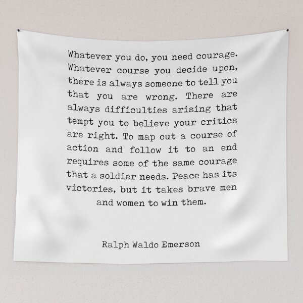 Item preview, Ralph Waldo Emerson Quote - Courage - Minimal, Black and White, Typewriter Print - Inspiring designed and sold by Studio Grafiikka.