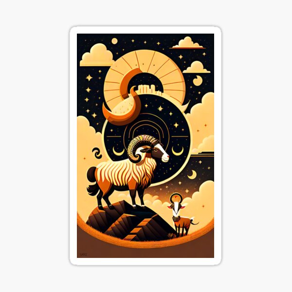 Aries Star Sign Modern Design Sticker