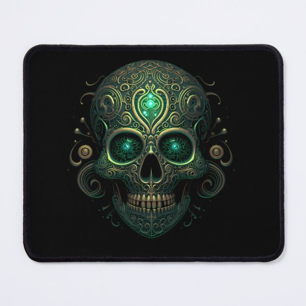 Item preview, Green Fel Robo-Skull designed and sold by TheMerch-er.