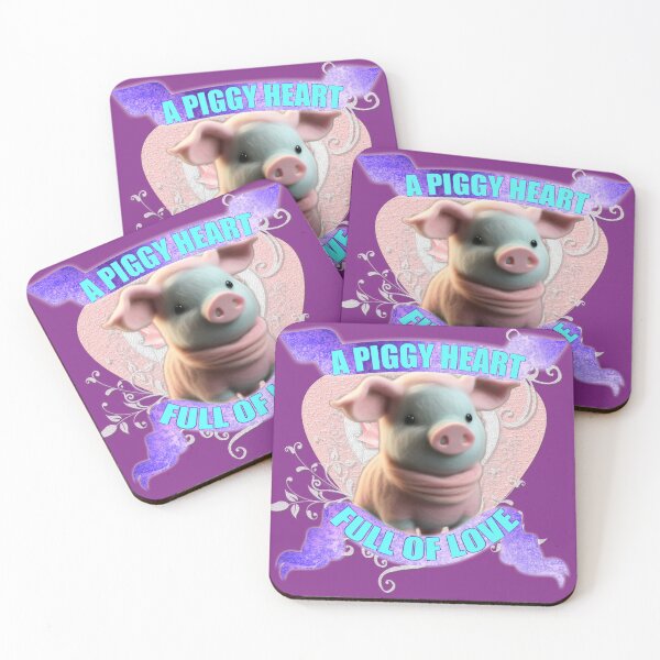 Item preview, Cute baby pig full of love floral  designed and sold by EclecticCharm.