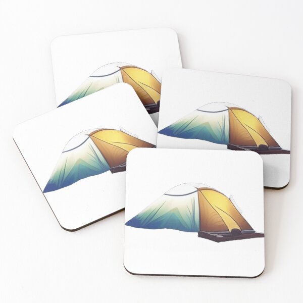 Item preview, A campsite is nestled in a snowy wilderness 	 designed and sold by rozingcremeni.