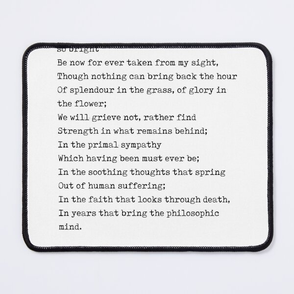 Item preview, William Wordsworth Poem - What though the radiance - Minimal, Classic, Typewriter Print - Literature designed and sold by Studio Grafiikka.
