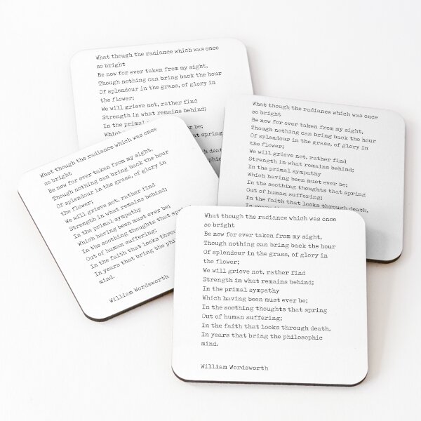 Item preview, William Wordsworth Poem - What though the radiance - Minimal, Classic, Typewriter Print - Literature designed and sold by Studio Grafiikka.
