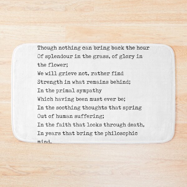 Item preview, William Wordsworth Poem - What though the radiance - Minimal, Classic, Typewriter Print - Literature designed and sold by Studio Grafiikka.