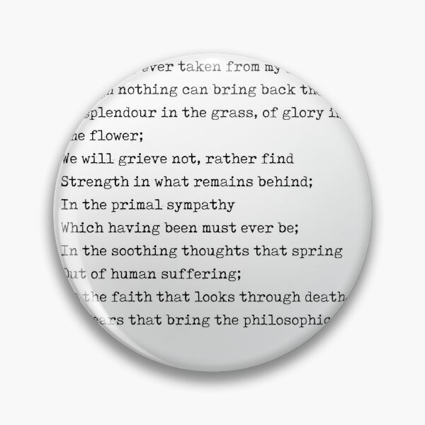 Item preview, William Wordsworth Poem - What though the radiance - Minimal, Classic, Typewriter Print - Literature designed and sold by Studio Grafiikka.