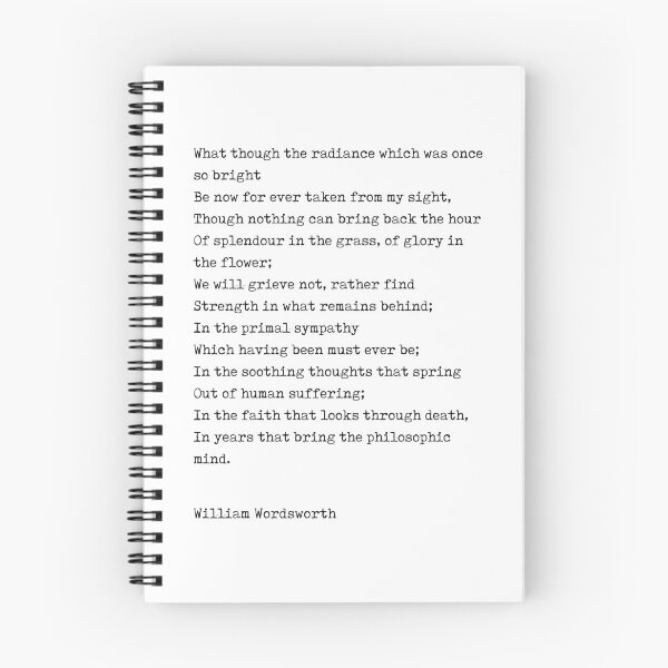 Item preview, William Wordsworth Poem - What though the radiance - Minimal, Classic, Typewriter Print - Literature designed and sold by Studio Grafiikka.