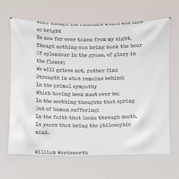 Item preview, William Wordsworth Poem - What though the radiance - Minimal, Classic, Typewriter Print - Literature designed and sold by Studio Grafiikka.