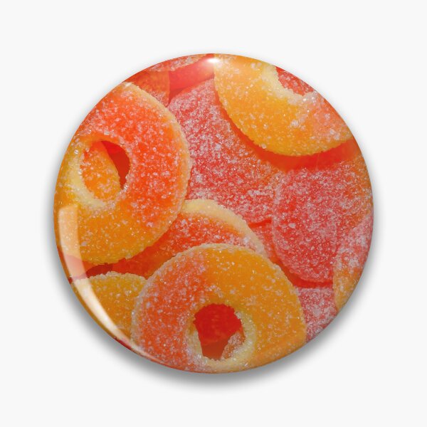 Item preview, Sour Peach Rings and Slices Candy Close-up Photograph  designed and sold by patternsoup.