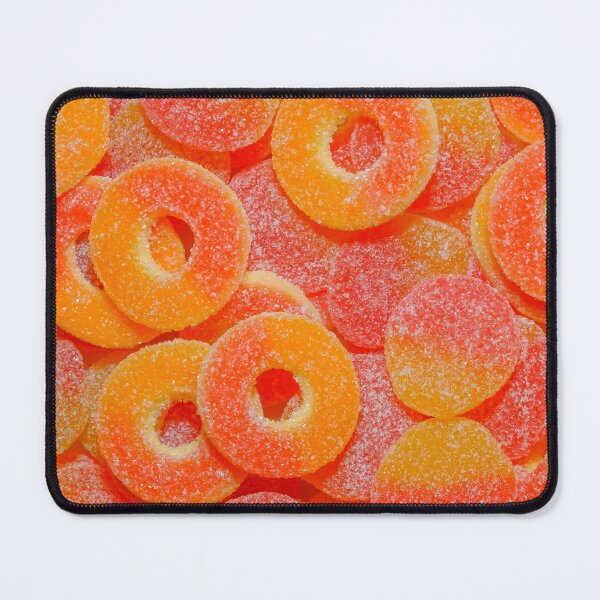 Item preview, Sour Peach Rings and Slices Candy Close-up Photograph  designed and sold by patternsoup.