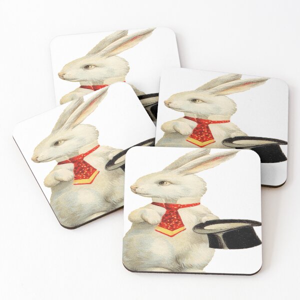 Item preview, white rabbit wearing red tie holding black hat designed and sold by JaelynnBuck37.