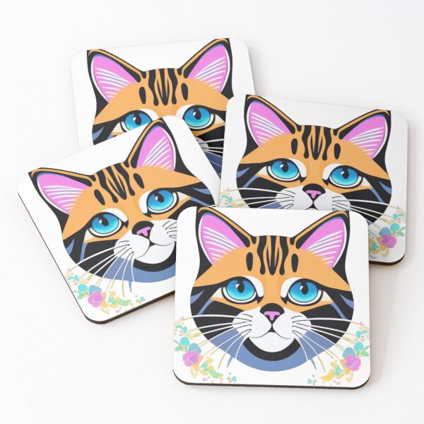 Item preview, a captivating world of feline wonder with 2D-style cat art 	 designed and sold by rozingcremeni.