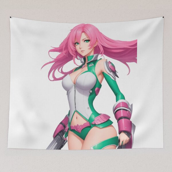 Item preview, pink warrior anime designed and sold by HeavensRoom777.