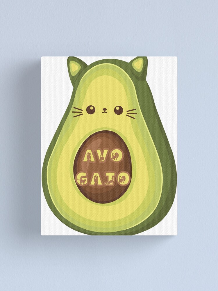 Impression sur toile for Sale avec l'œuvre « Avogato Avocat kawaii drôle  avec des oreilles et des moustaches gato est un chat en espagnol » de  l'artiste JoyOfHopeStore