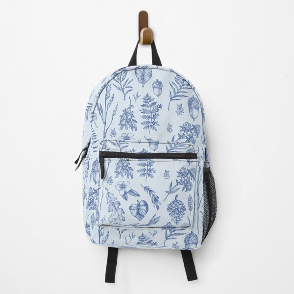 Item preview, Vintage Rustic Mood Blue Wild Plant Pattern designed and sold by AriesArtPrints.