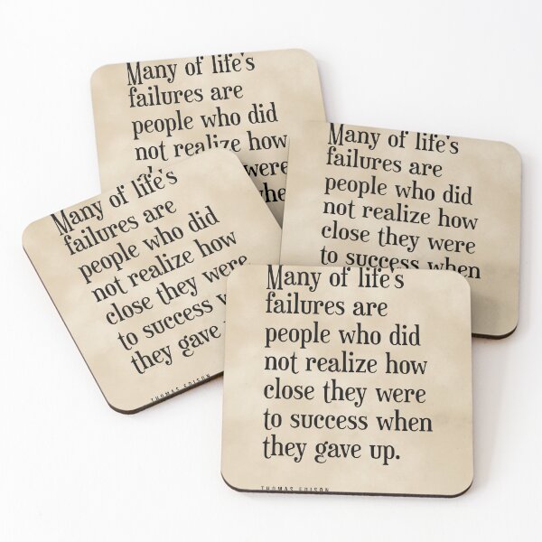 Item preview, Many of life's failures are people - Thomas A. Edison Quote - Literature, Typography Print - Vintage designed and sold by Studio Grafiikka.