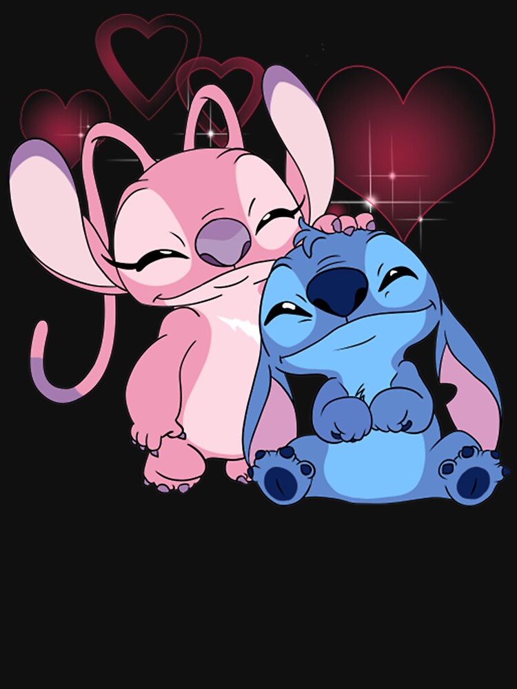 Cute Stitch & Angel - Lilo And Stitch - Hoodie