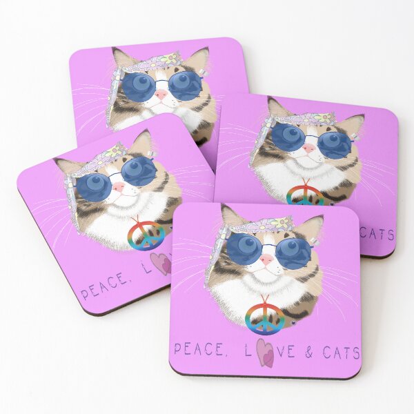 Item preview, PEACE LOVE & CATS Maine Coon Love designed and sold by StudioTanoshiiNeko.