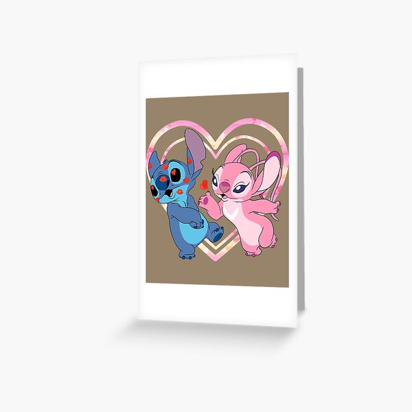 Cute Stitch and Angel  Greeting Card