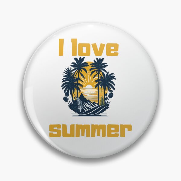 Item preview, I LOVE SUMMER: Retro Sunset, Palm Trees, Beach  designed and sold by ImaginativeImps.