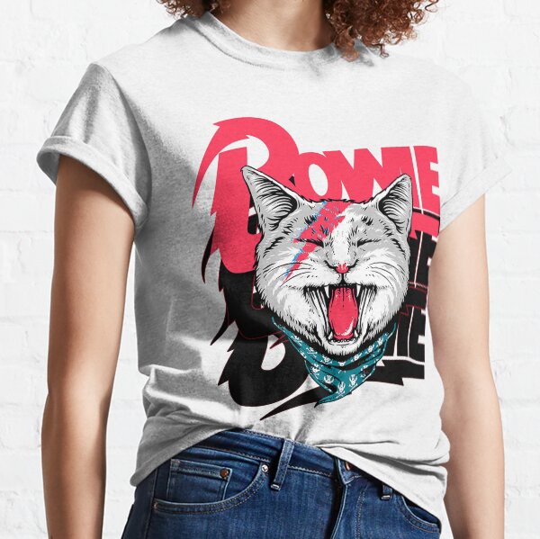 Bowie cat shop t shirt