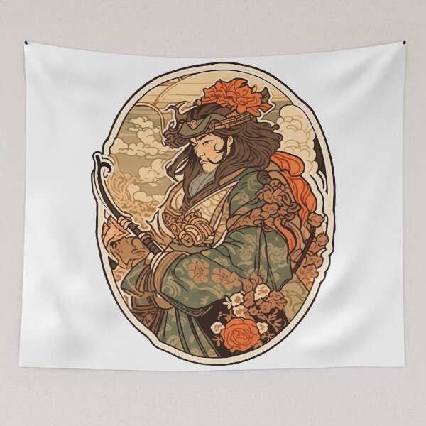 Item preview, Art Nouveau Samurai Warrior designed and sold by entwithanaxe.