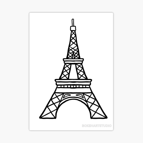 Amazon.com: “From Paris, With Love” Eiffel Tower Paris Original drawing by  tag+art.Cityscape drawing. Art Wall Decor. Office Decor. : Handmade Products