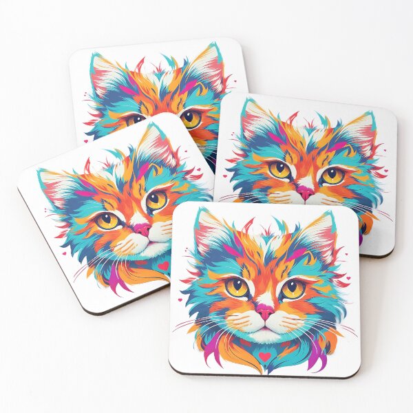 Item preview, Colorful Cat Delight: Vibrant and Colorful Cat Face designed and sold by soumendesigner.