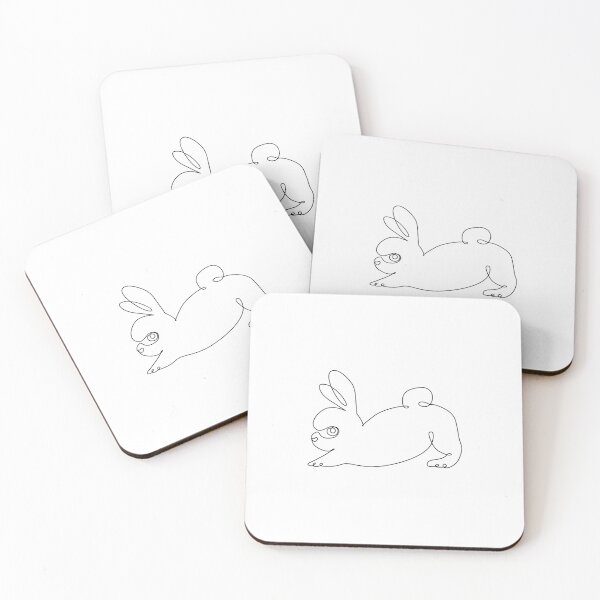 Item preview, One Line Bunny Downward Dog designed and sold by Huebucket.