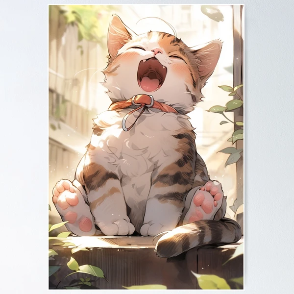 Yawning Kitten | Poster