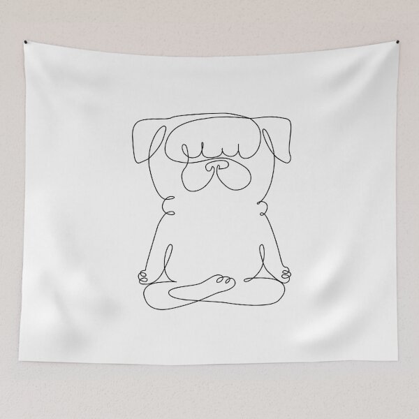 Item preview, One Line Pug Easy Pose designed and sold by Huebucket.