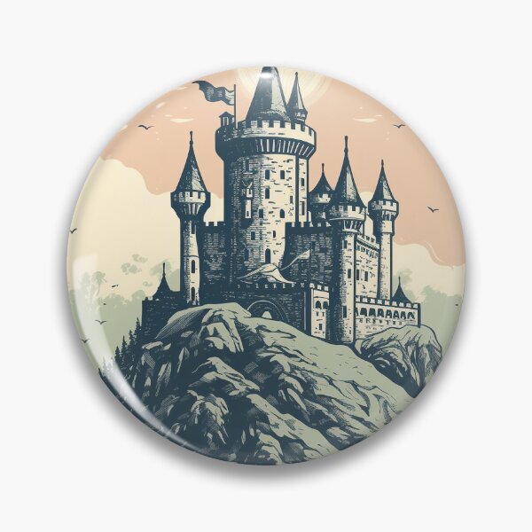 Item preview, Castle on top of a hill In Retro Classic Vintage Style designed and sold by redstar19.