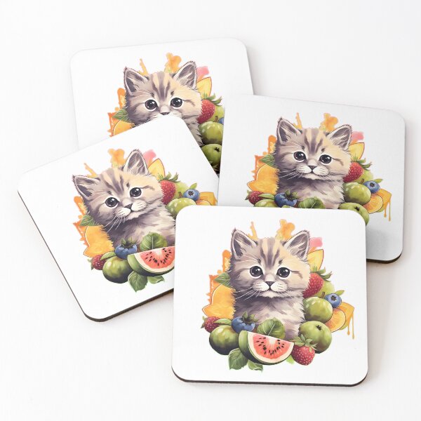 Item preview, Cat in fruit, cute cat art, cat lover designed and sold by ArtHideaway.