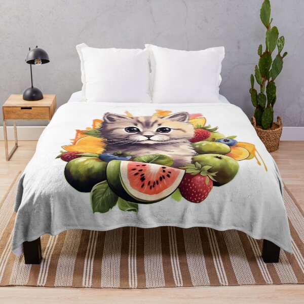 Item preview, Cat in fruit, cute cat art, cat lover designed and sold by ArtHideaway.
