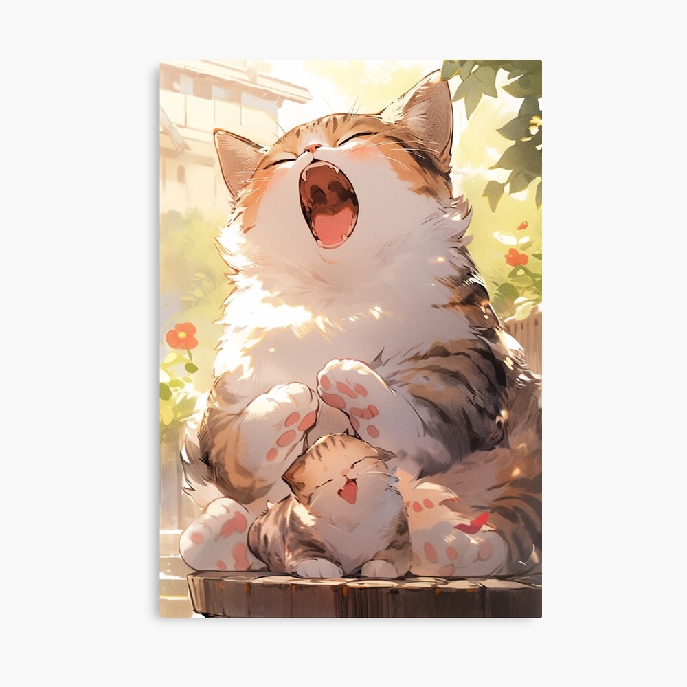 Mother and Kitten yawning together Poster for Sale by Petschar