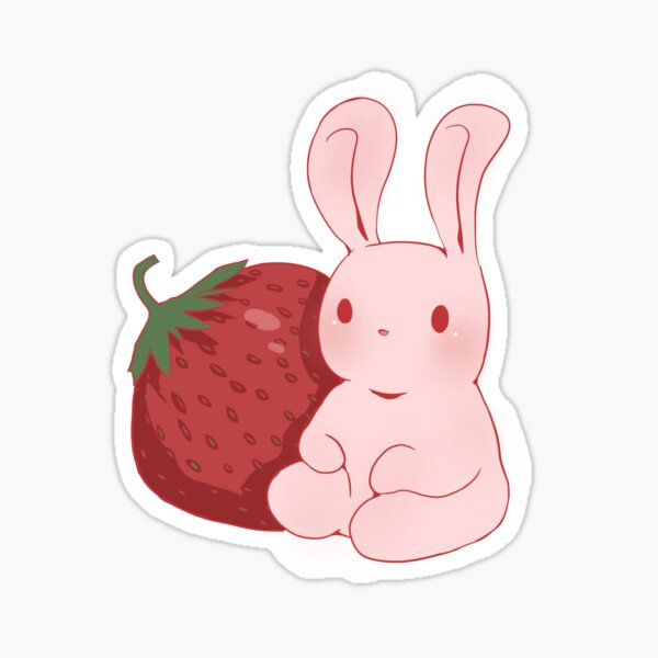 Cute Strawberry Bunny Sticker Sheet | Sticker