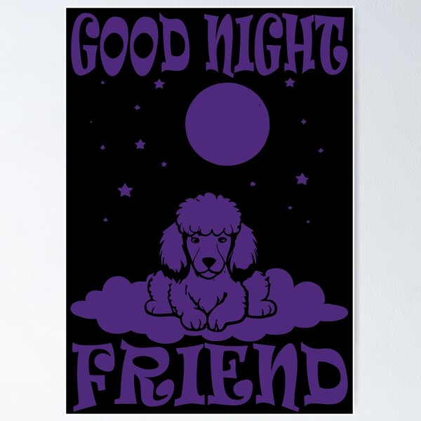 Item preview, Good Night Poodle - Indigo designed and sold by Soulemotion.
