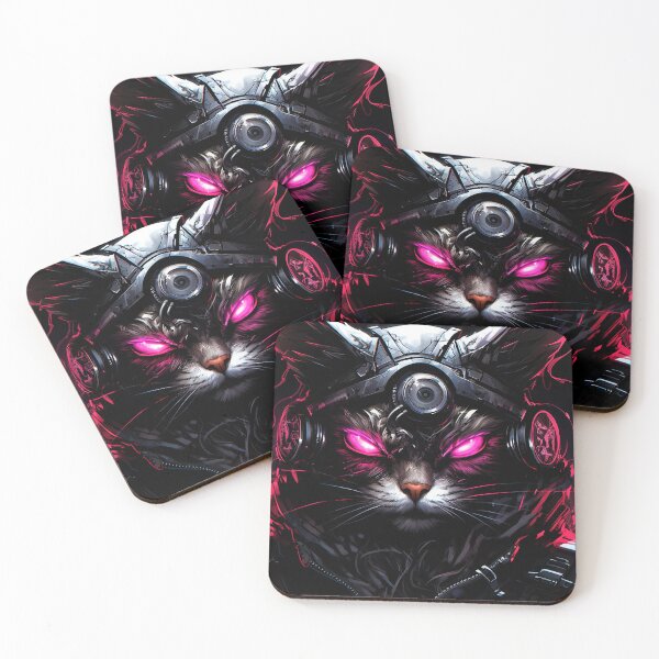 Item preview, Neon-Lit Cyber Cat #13 | Cyberpunk Cats | AI Generated Art designed and sold by Epic Craftroom.