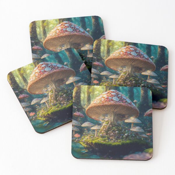 Item preview, Fantasy toadstool in mossy mysterious forest illustration designed and sold by ArtyBuys.
