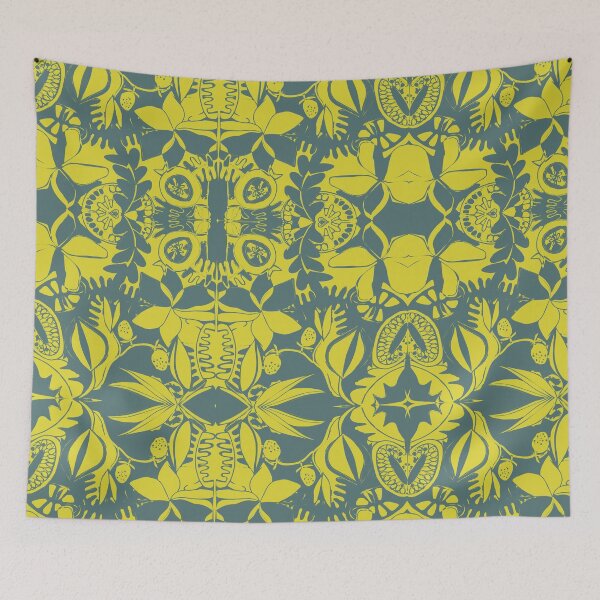Item preview, Vintage block print -  mustard green designed and sold by KEROMERO.