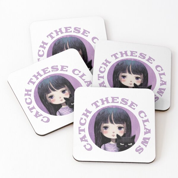 Item preview, Catch These Claws - Adorable Black Cat and Girl｜Color Bars designed and sold by colorbarshop.