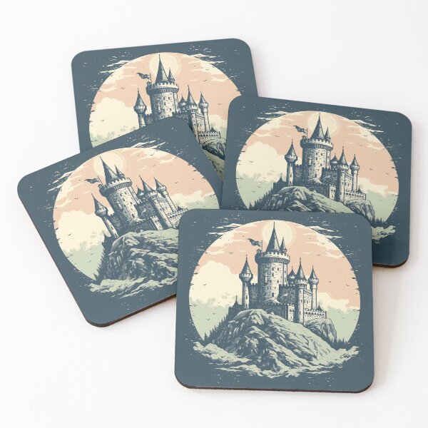 Item preview, Castle on top of a hill In Retro Classic Vintage Style designed and sold by redstar19.