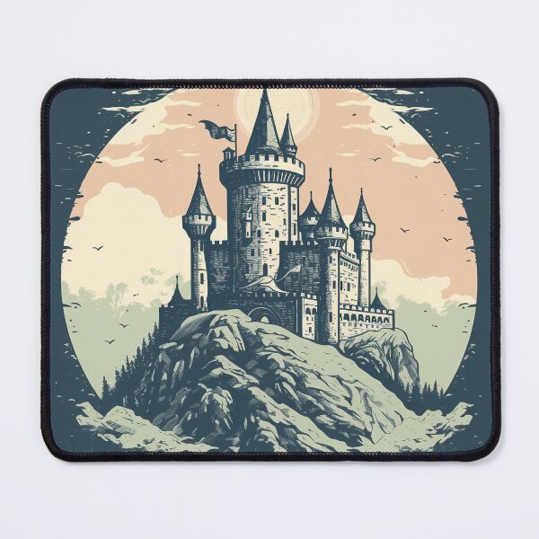 Item preview, Castle on top of a hill In Retro Classic Vintage Style designed and sold by redstar19.